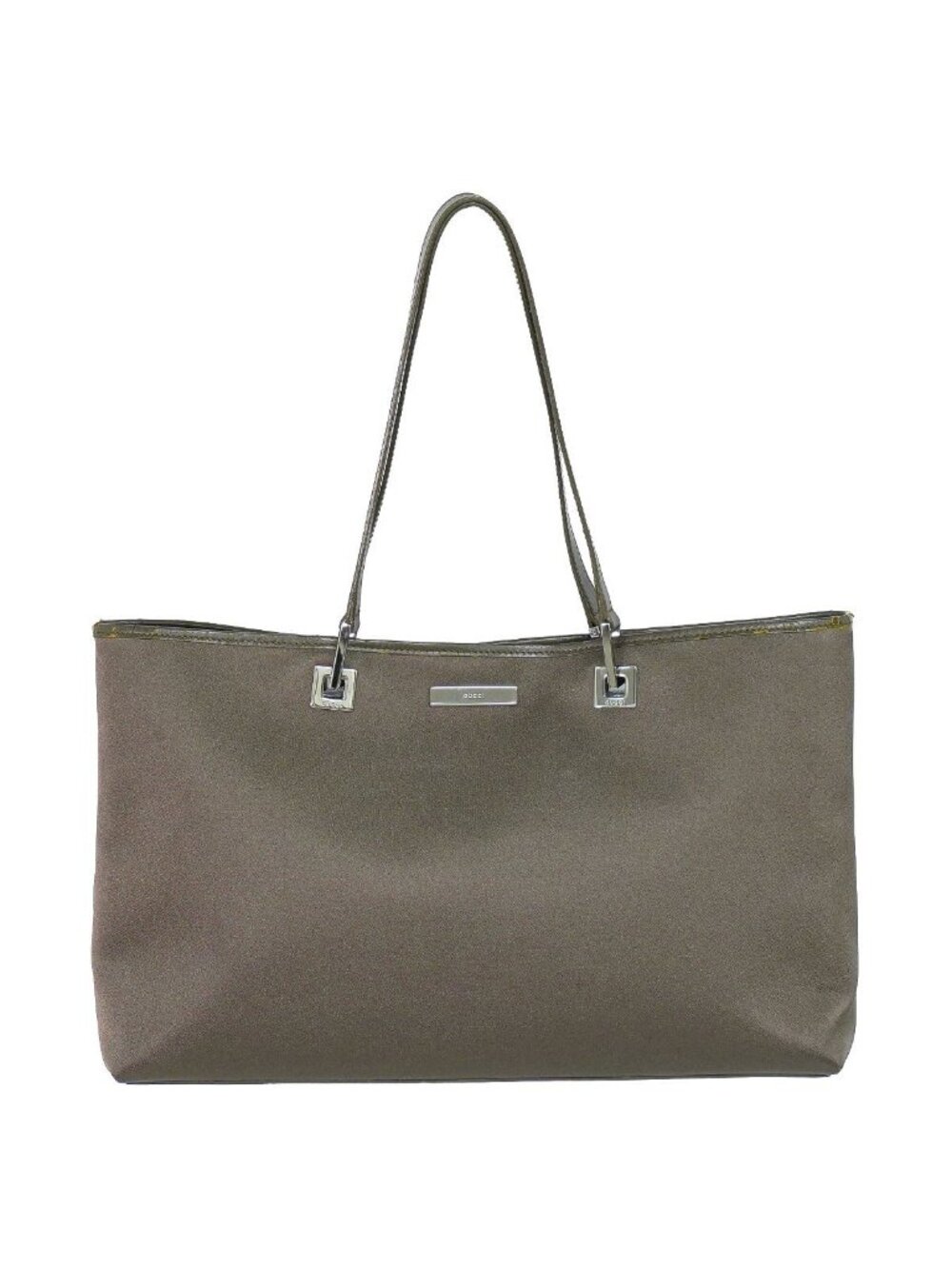 Gucci Satin Shoulder Bag Tote Brown
